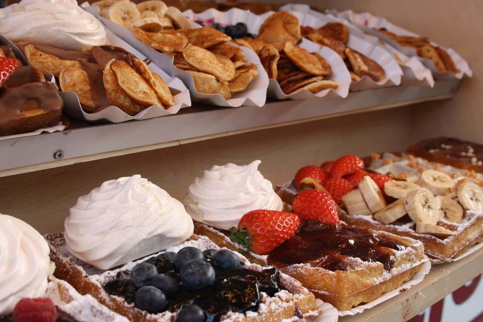Poffertjes (pancakes) et gaufres à Amsterdam
