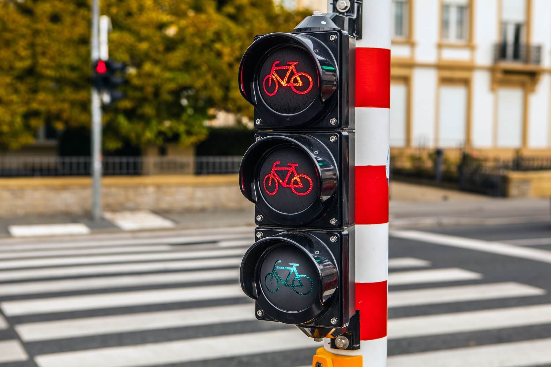 Feu de circulation avec sigle vélo
